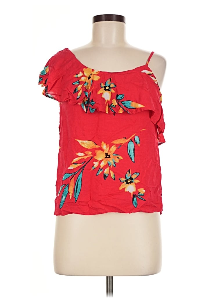 Pre-owned Express Sleeveless Blouse In Red