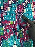 Jaclyn Smith 100% Polyester Print Teal Long Sleeve Blouse Size 12 - photo 3
