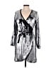 Chaser 100% Polyester Metallic Silver Cocktail Dress Size M - photo 1