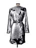 Chaser 100% Polyester Metallic Silver Cocktail Dress Size M - photo 2