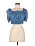Elan 100% Cotton Blue Short Sleeve Blouse Size M - photo 1