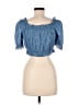 Elan 100% Cotton Blue Short Sleeve Blouse Size M - photo 2
