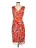 Andre Oliver 100% Polyester Floral Orange Cocktail Dress Size 4 - photo 1