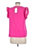 Assorted Brands 100% Polyester Solid Pink Short Sleeve Top Size M - photo 2