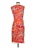 Andre Oliver 100% Polyester Floral Orange Cocktail Dress Size 4 - photo 2
