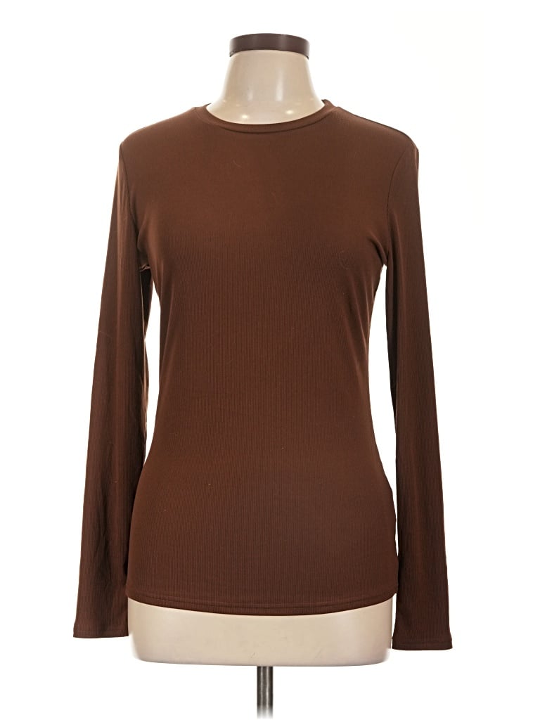 Pre-owned Ekouaer Long Sleeve T-shirt In Brown