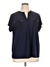 Anne Klein Blue Short Sleeve Blouse Size 1X - photo 1