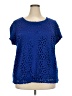 Roz & Ali Blue Short Sleeve Blouse Size 3X - photo 2