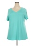 Lularoe Teal Short Sleeve Blouse Size 24-26 (3XL) - photo 2