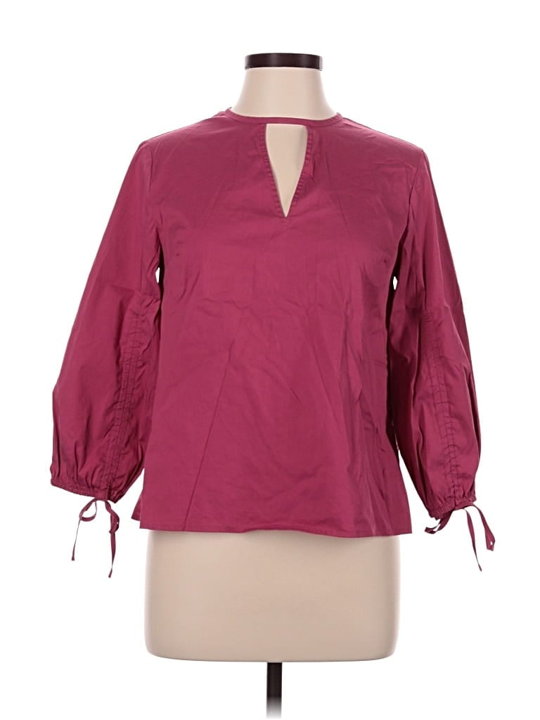 Pre-owned Express 3/4 Sleeve Blouse In Burgundy