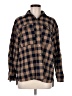 Zara Plaid Brown Long Sleeve Button-Down Shirt Size M - photo 1