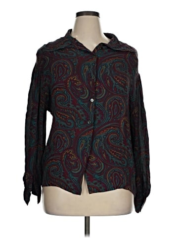 Linda Allard Ellen Tracy Long Sleeve Silk Top (view 1)