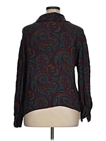 Linda Allard Ellen Tracy Long Sleeve Silk Top (view 2)