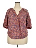 Universal Thread 100% Cotton Floral Pink 3/4 Sleeve Blouse Size XXL - photo 1