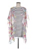 Joules 100% Polyester Stripes Floral White Poncho One size - photo 1