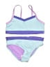 Breaking Waves Color Block Purple Two Piece Swimsuit Size 10 - photo 1