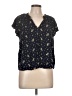 Gap 100% Rayon Stars Black Short Sleeve Blouse Size L - photo 1