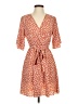 Unbranded 100% Polyester Print Orange Casual Dress Size XS - photo 1