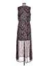 Luxology 100% Polyester Paisley Blue Casual Dress Size L - photo 2