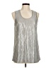 Susan Graver 100% Polyester Silver Sleeveless T-Shirt Size M - photo 1