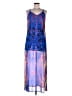 Lulus 100% Polyester Graphic Blue Cocktail Dress Size 6 - photo 1