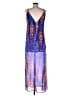 Lulus 100% Polyester Graphic Blue Cocktail Dress Size 6 - photo 2