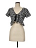 Shein Checkered-gingham Black Short Sleeve T-Shirt Size M - photo 1