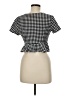 Shein Checkered-gingham Black Short Sleeve T-Shirt Size M - photo 2