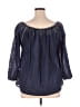 fs/ny 100% Cotton Blue 3/4 Sleeve Blouse Size P (petite) - photo 2