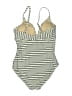 Kona Sol Stripes Ivory One Piece Swimsuit Size M - photo 2