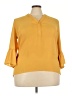 Relativity 100% Polyester Yellow 3/4 Sleeve Blouse Size 2X - photo 1