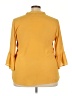 Relativity 100% Polyester Yellow 3/4 Sleeve Blouse Size 2X - photo 2