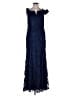 Oleg Cassini Floral Blue Cocktail Dress Size 8 - photo 1
