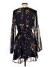 Lulus 100% Polyester Floral Blue Cocktail Dress Size L - photo 2