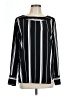 Ann Taylor 100% Polyester Stripes Black Long Sleeve Blouse Size L - photo 1