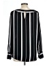Ann Taylor 100% Polyester Stripes Black Long Sleeve Blouse Size L - photo 2