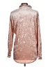 Amaryllis 100% Polyester Metallic Silver Long Sleeve Blouse Size L - photo 2