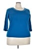 Style 100% Cotton Blue 3/4 Sleeve Top Size 3X - photo 1