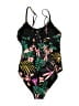 Old Navy Tropical Black One Piece Swimsuit Size M - photo 2