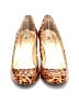 J.Crew 100% Leather Animal Print Orange Heels Size 7 1/2 - photo 2