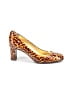 J.Crew 100% Leather Animal Print Orange Heels Size 7 1/2 - photo 1