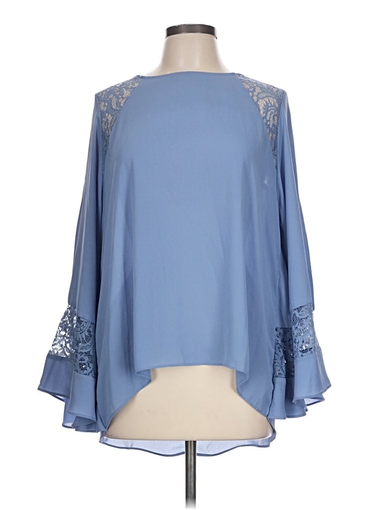 Pre-owned Jennifer Lopez Long Sleeve Blouse In Blue