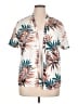 Unbranded 100% Polyester Tropical White Short Sleeve Blouse Size XL - photo 1