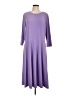 Appleseeds Solid Purple Casual Dress Size L - photo 1
