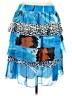 WD.NY 100% Polyester Animal Print Blue Casual Skirt Size 8 - photo 1