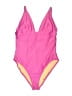 J.Crew Color Block Pink One Piece Swimsuit Size 14 - photo 1