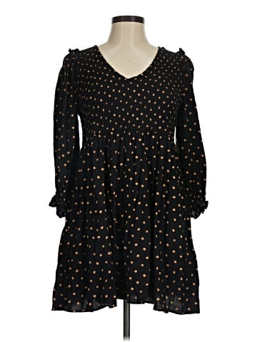 Madewell Lucie V-Neck Smocked Mini Dress in Oval Dot (view 1)