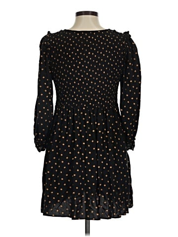 Madewell Lucie V-Neck Smocked Mini Dress in Oval Dot (view 2)