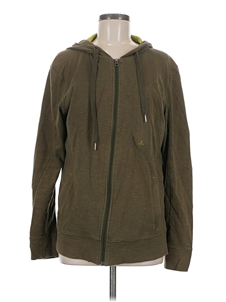 Pre-owned Prana Zip Up Hoodie In Green