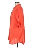 Khakis & Co 100% Rayon Orange 3/4 Sleeve Button-Down Shirt Size M - photo 5